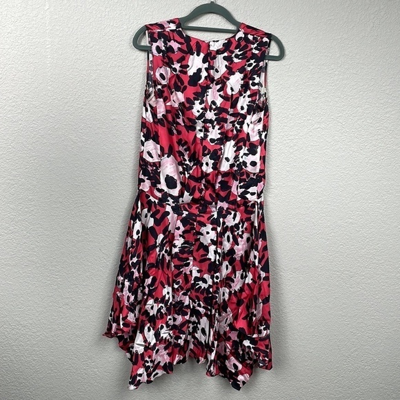 Marni Stampe Bright Pink Silk Dress in Raspberry Watercolor Floral Sz 38 - Picture 5 of 15